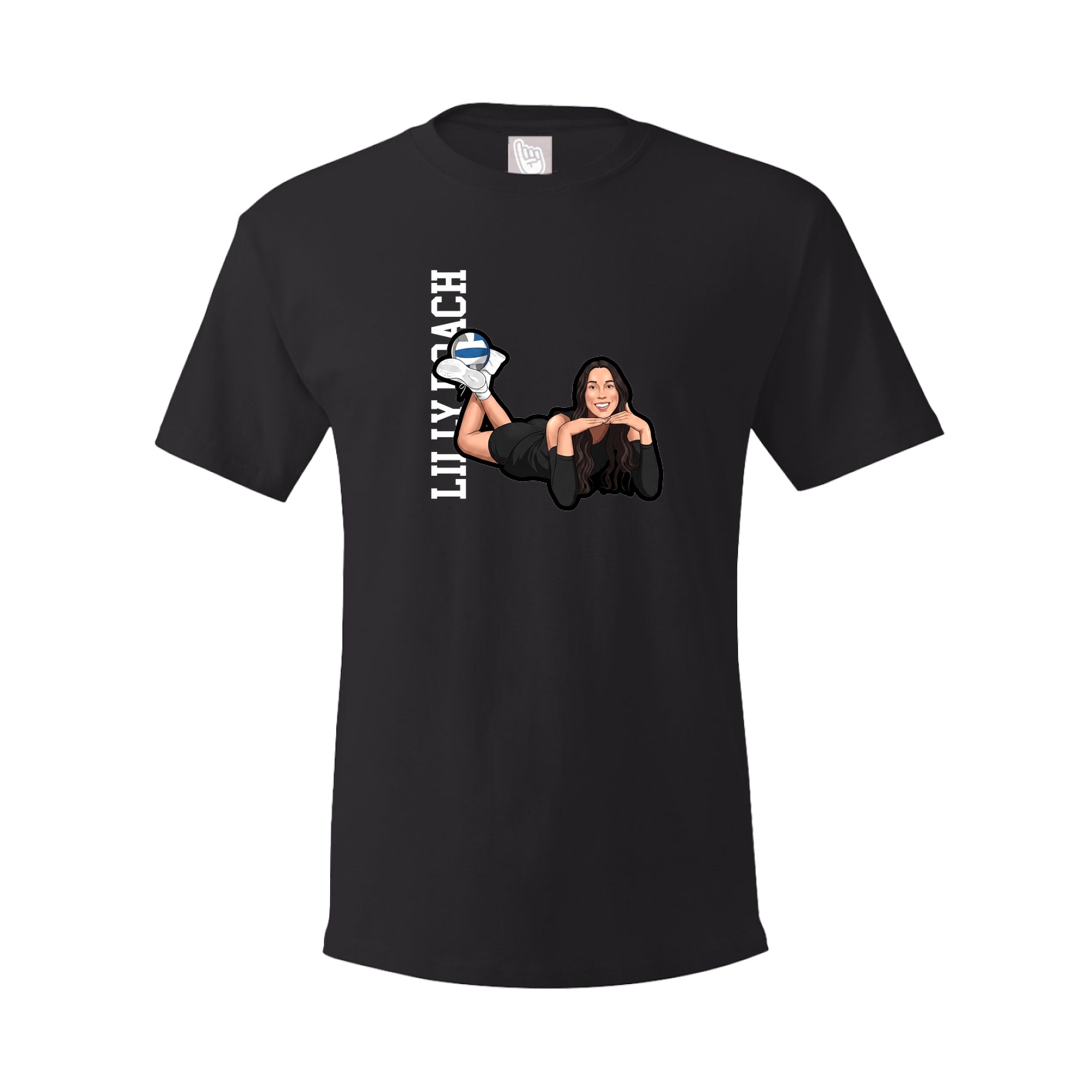 Youth Tee — Name Vertical in Black