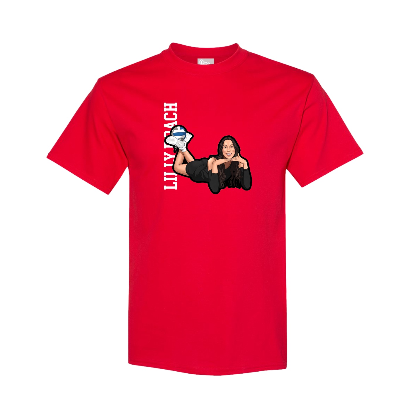 Youth Tee — Name Vertical in Red
