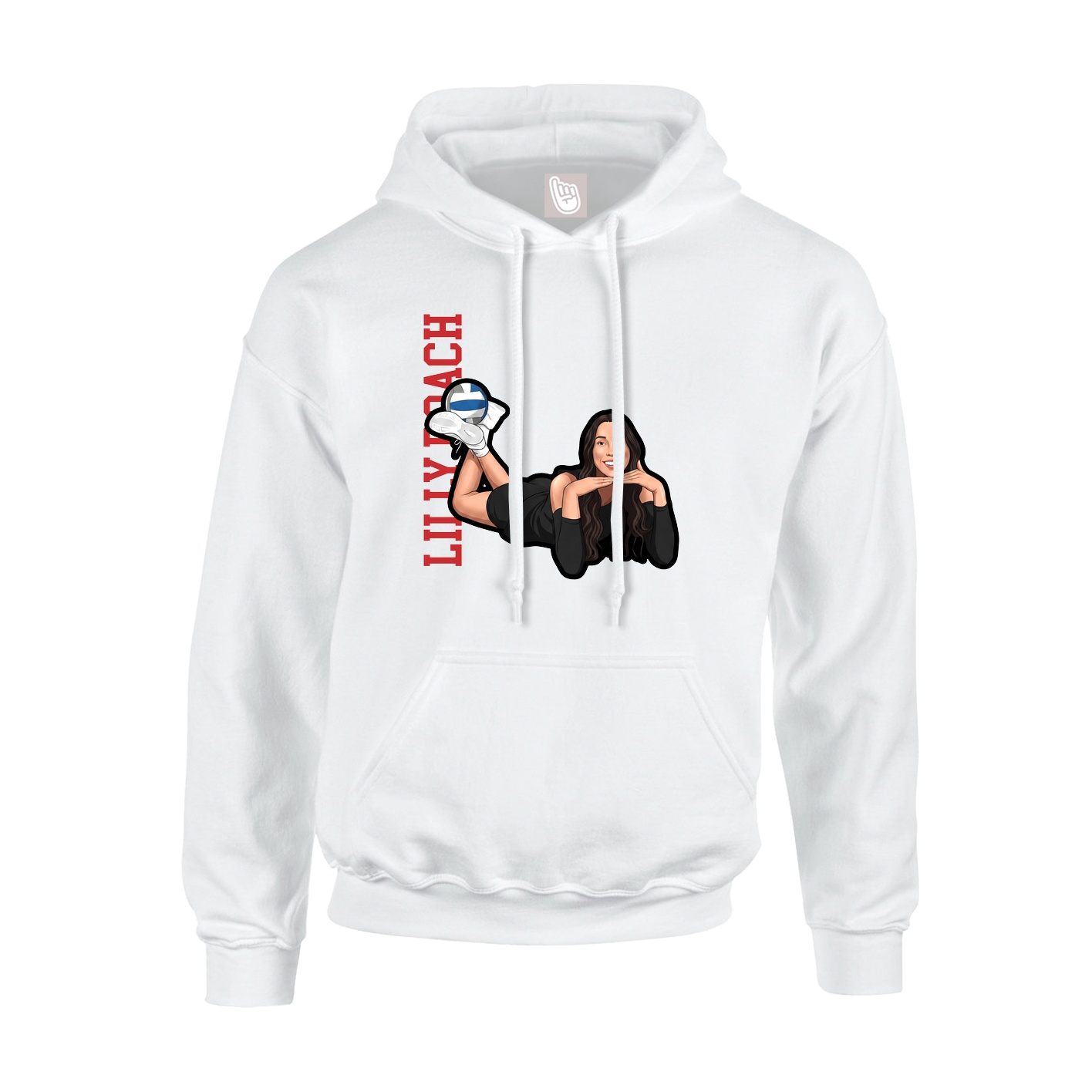 Youth Hoodie — Name Vertical in White