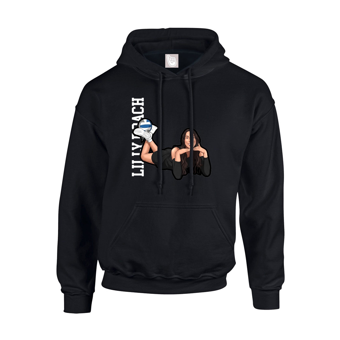 Youth Hoodie — Name Vertical in Black