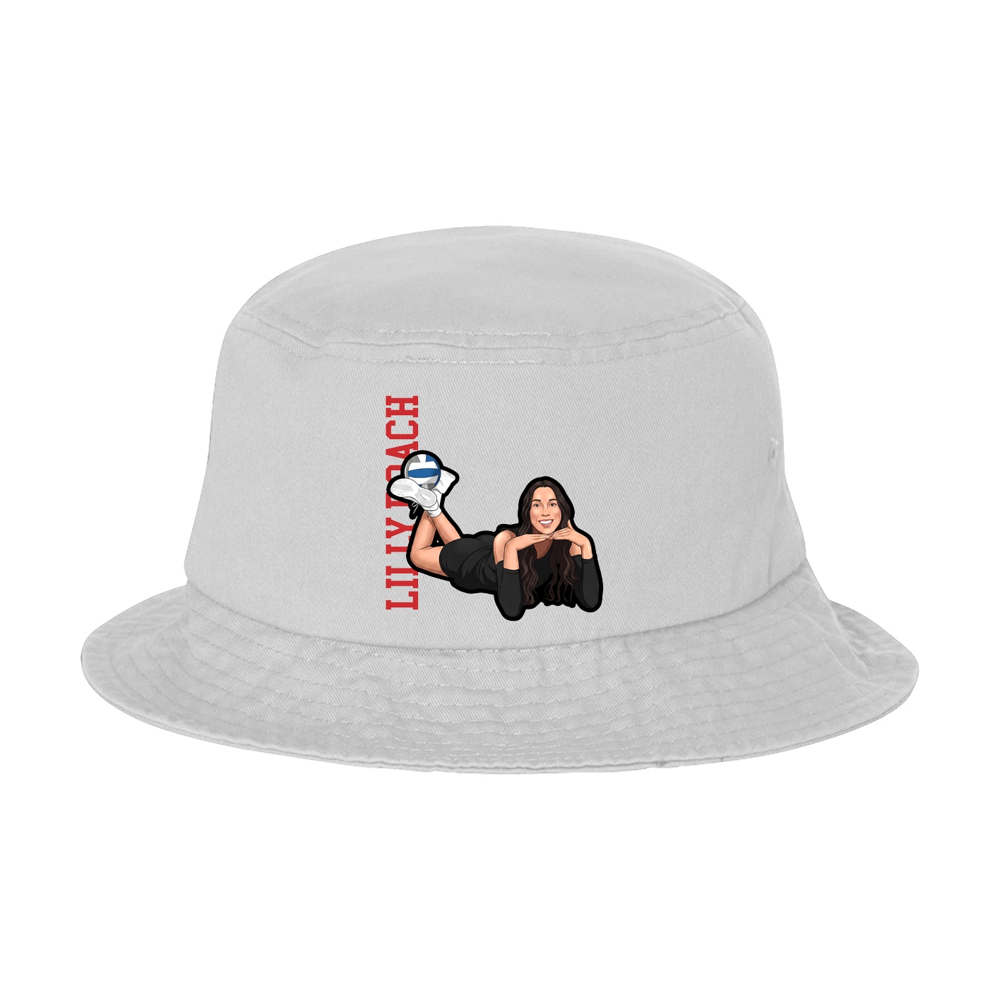 Bucket Cap — Name Vertical in White