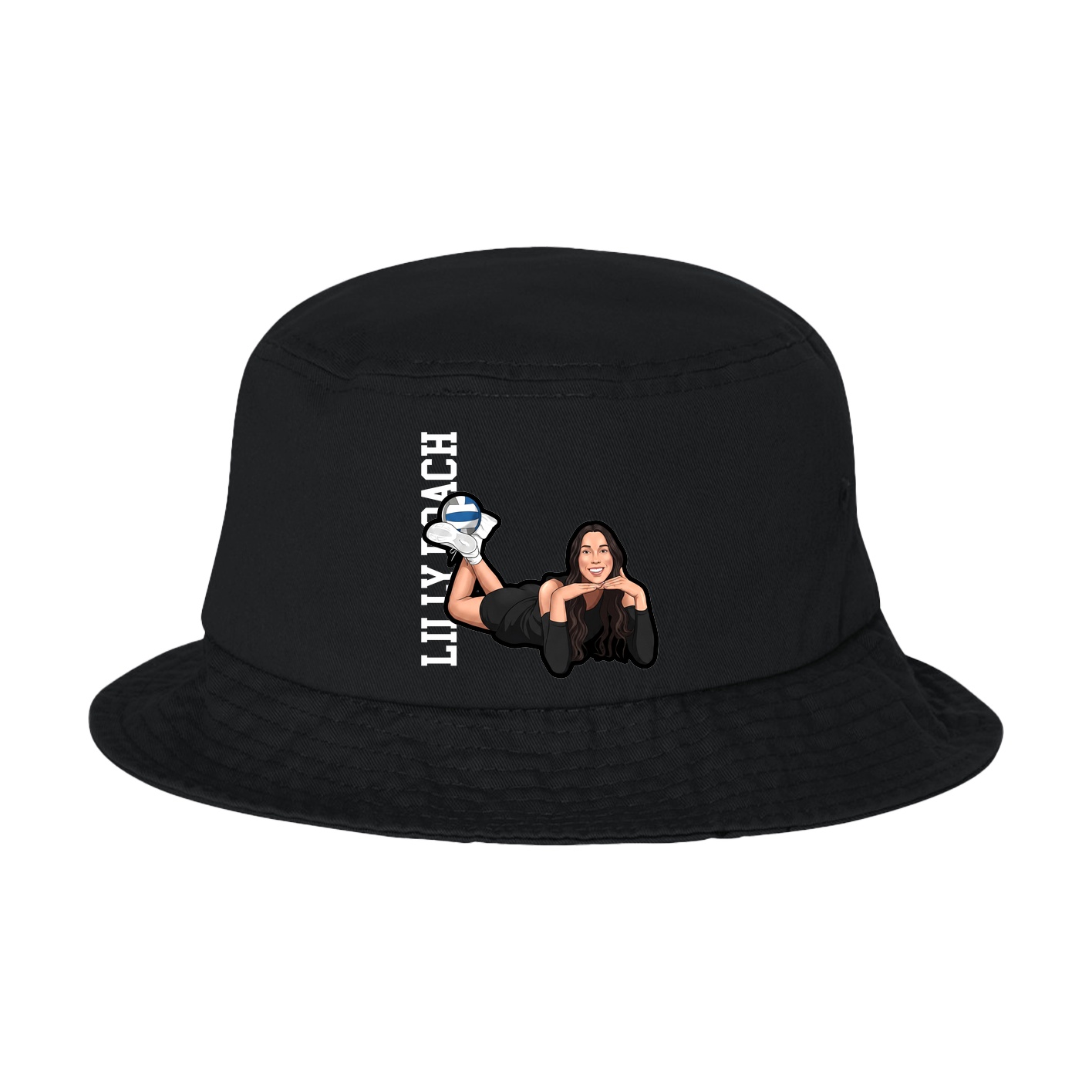 Bucket Cap — Name Vertical in Black
