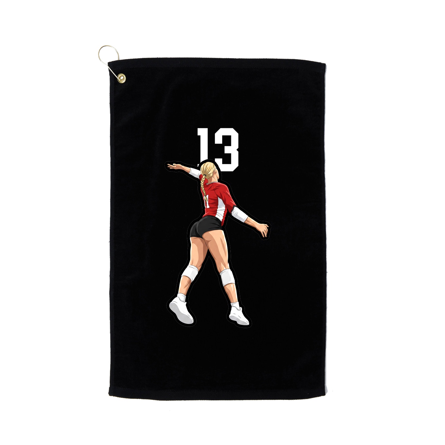 Golf Towel — Number Top in Black