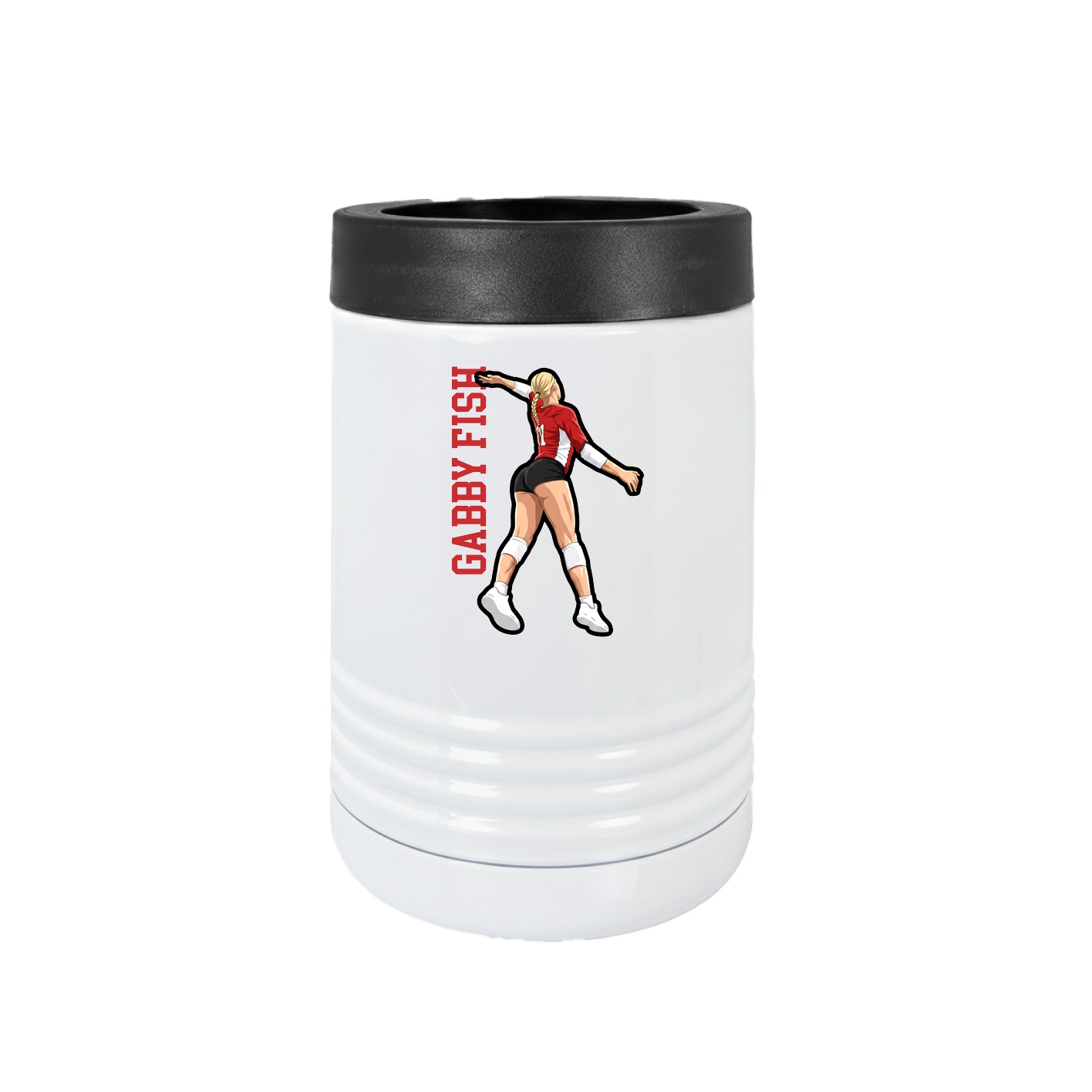 Beverage Holder — Name Vertical in White