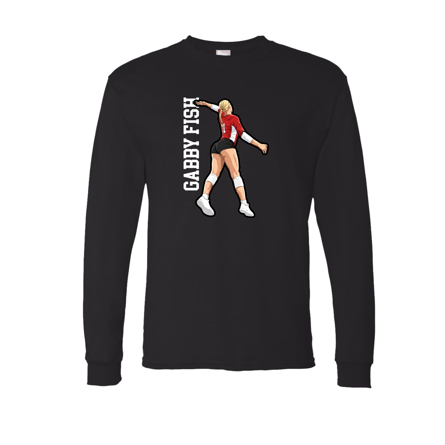 Long Sleeve Tee — Name Vertical in Black