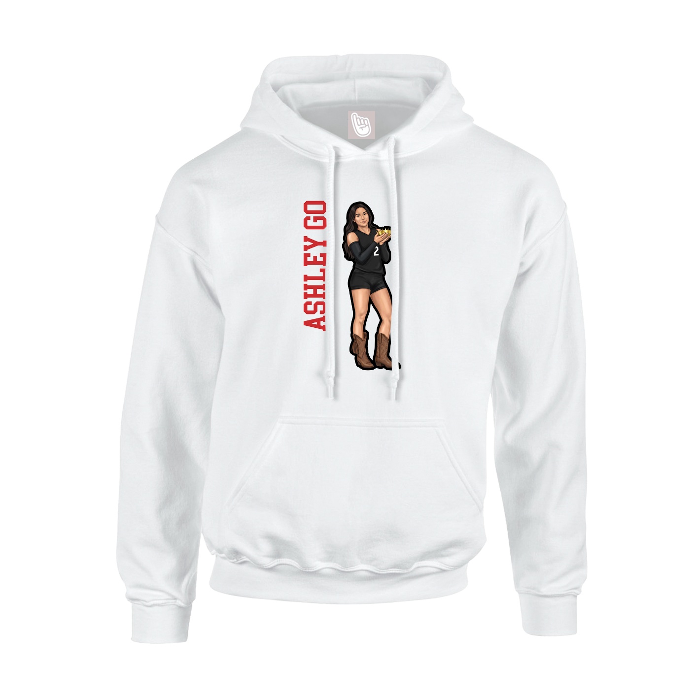 Youth Hoodie — Name Vertical in White
