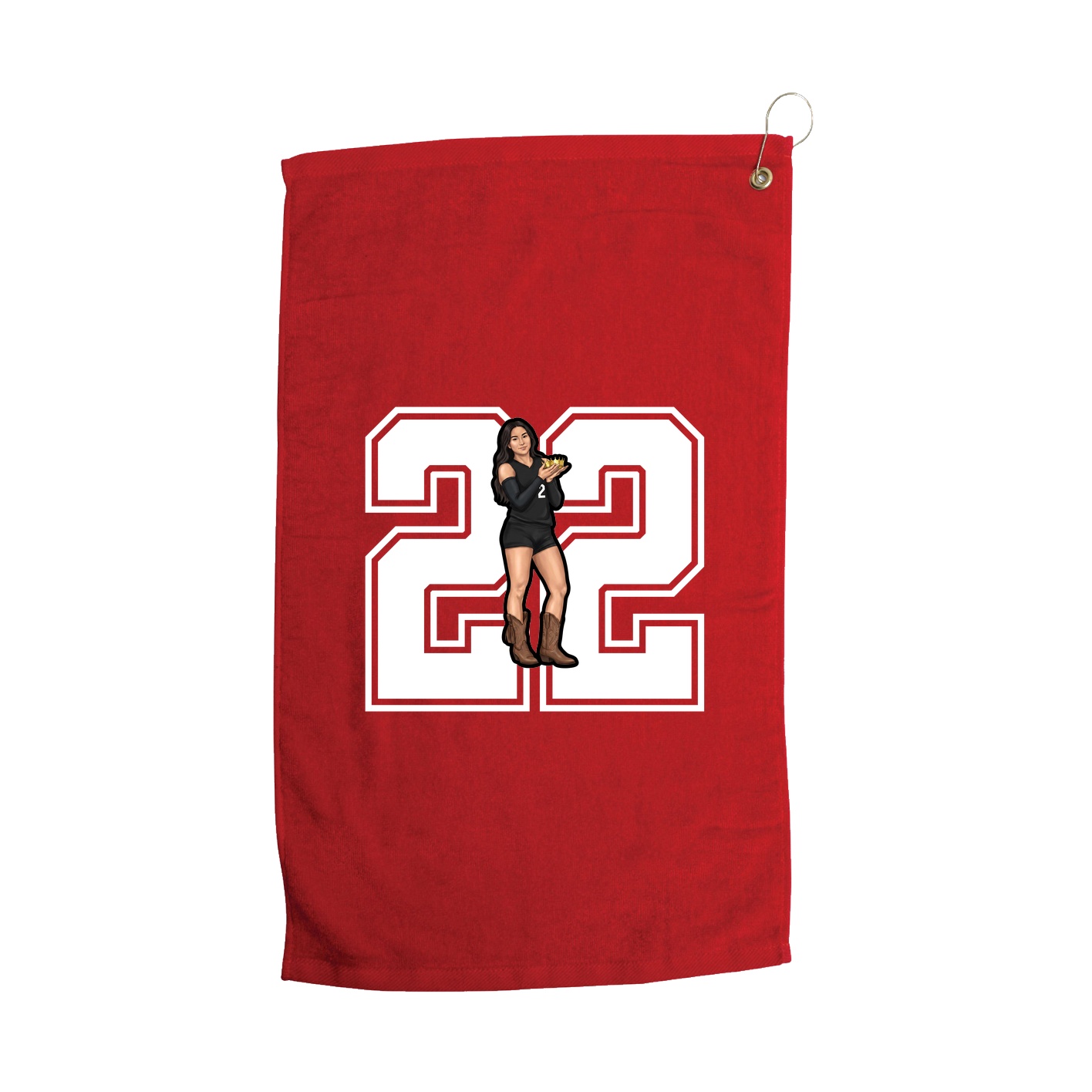 Golf Towel — Number in Red