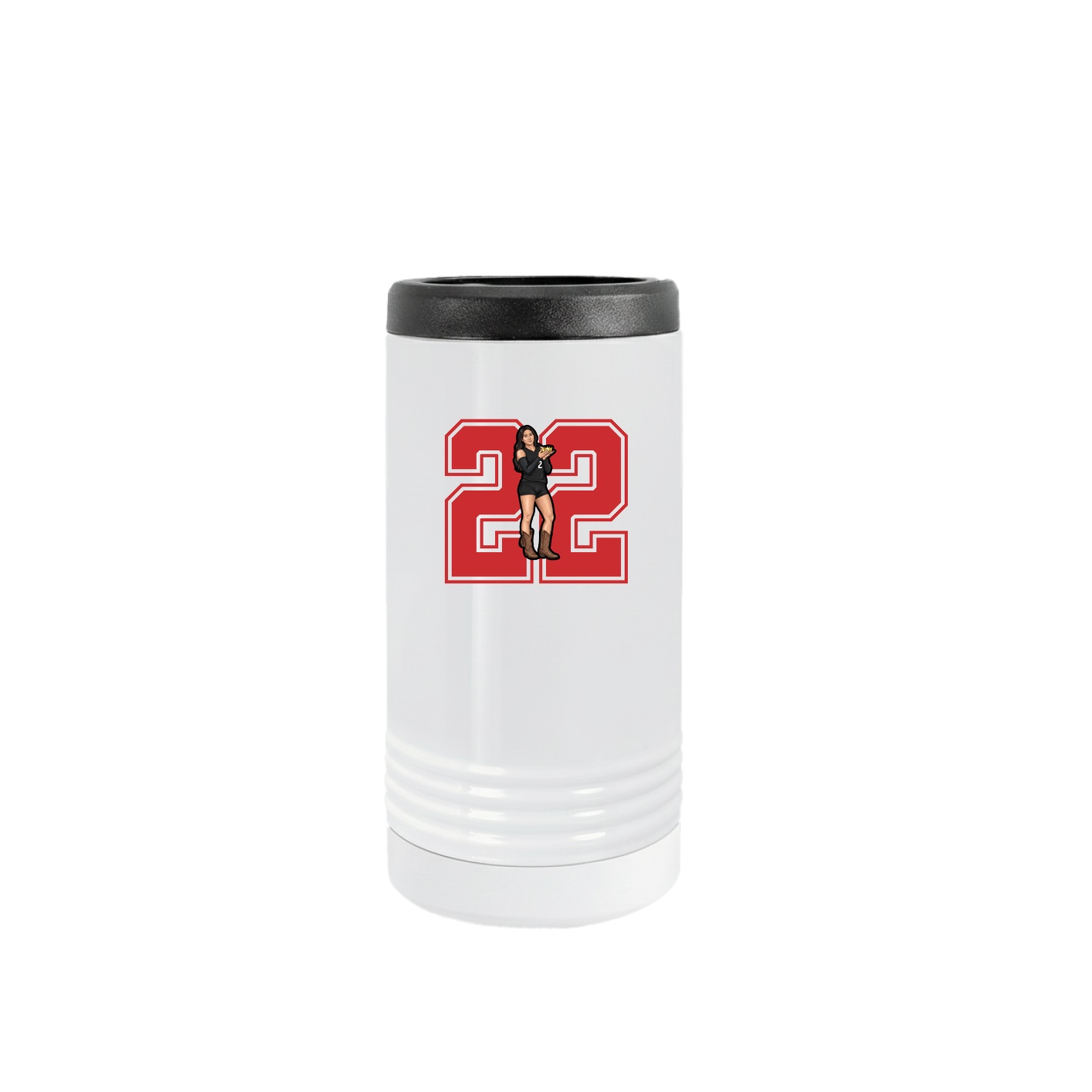 Slim Beverage Holder — Number in White