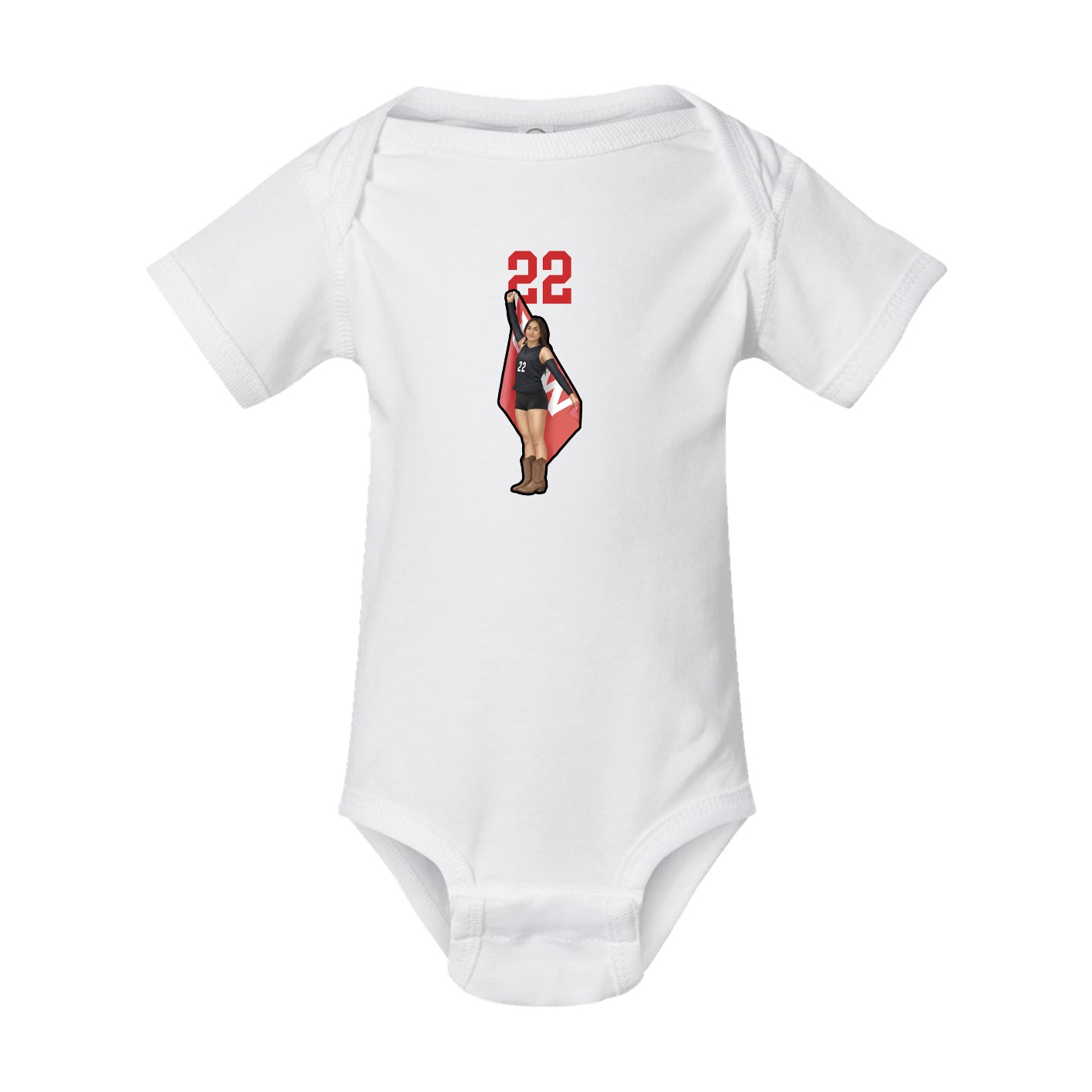 Baby Onesie — Number Top in White