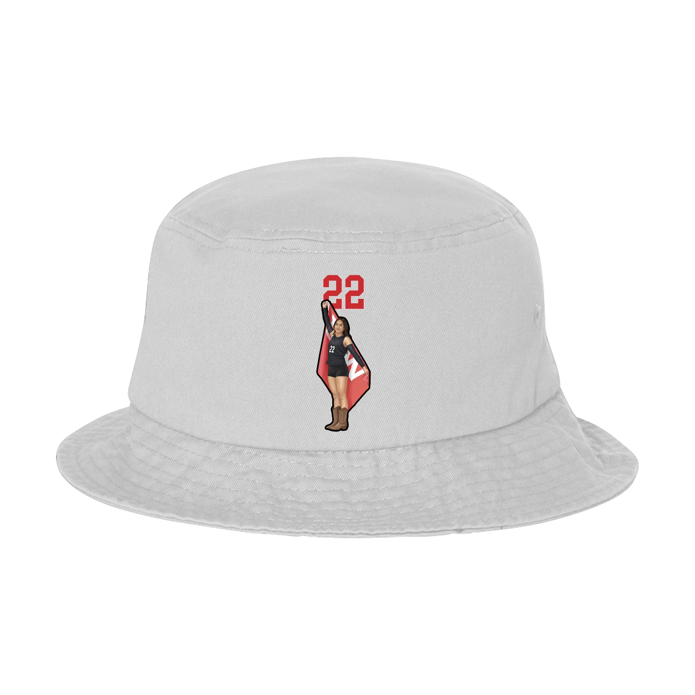 Bucket Cap — Number Top in White