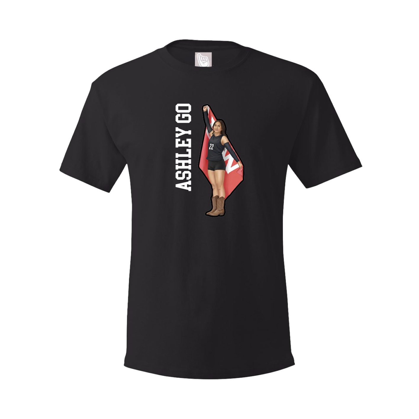 Tee — Name Vertical in Black