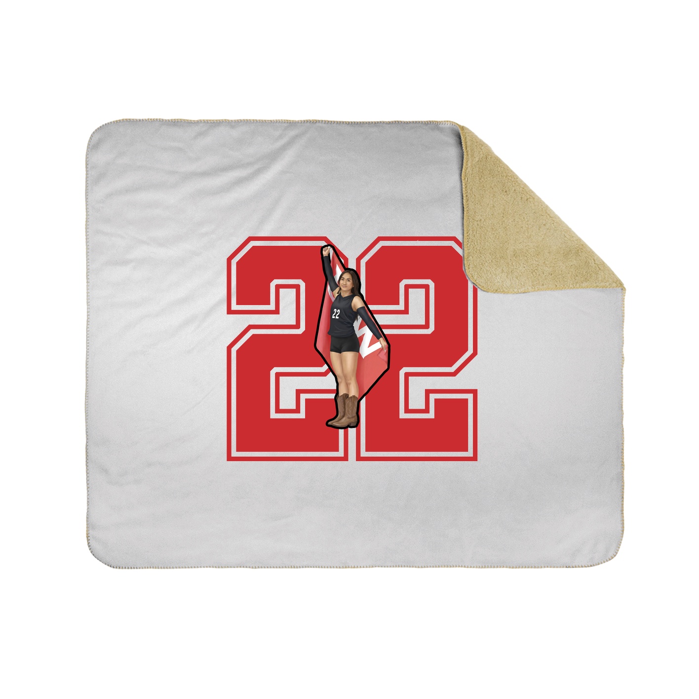 Throw Blanket — Number in White
