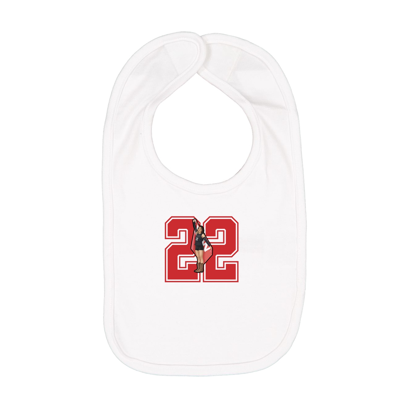 Infant Bib — Number in White