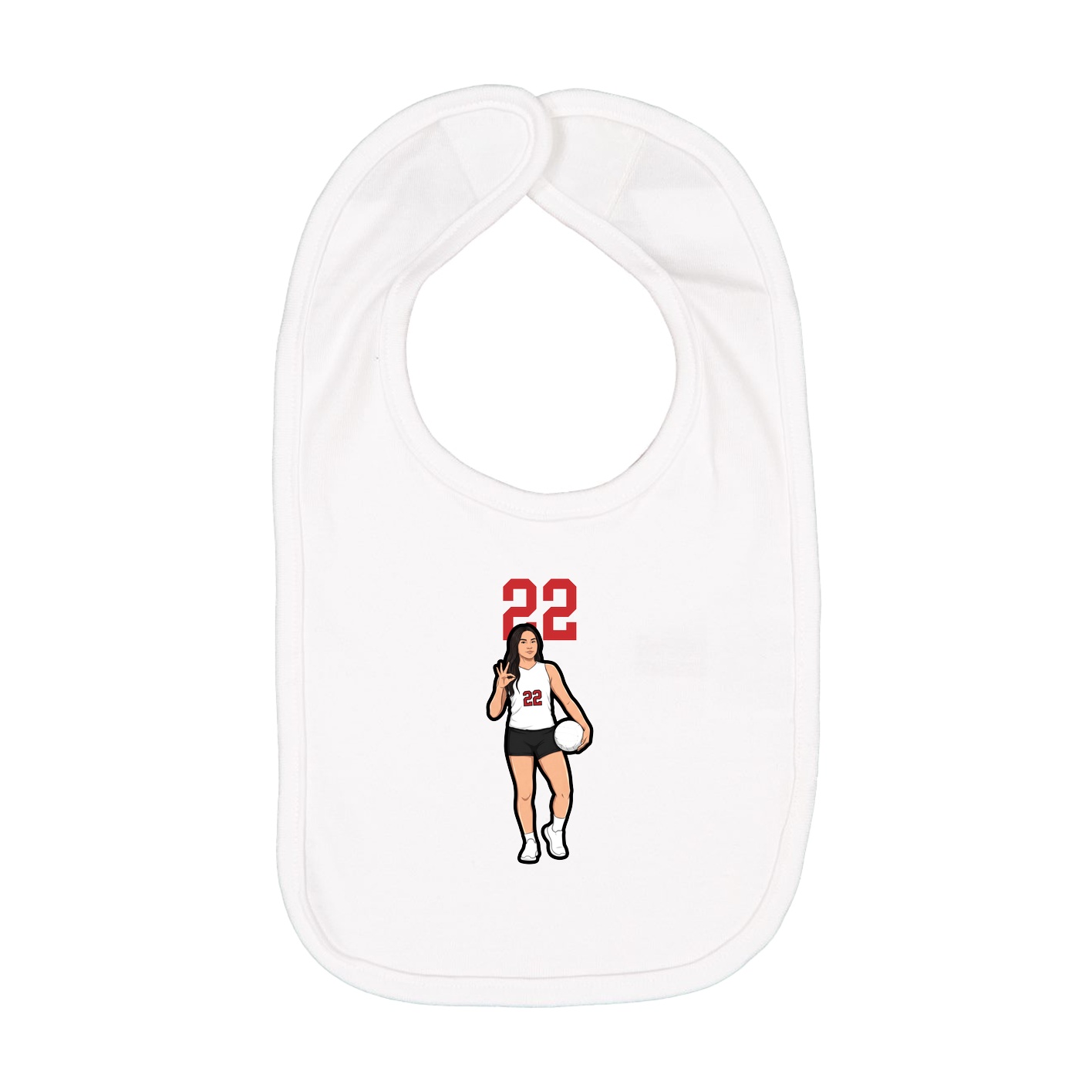 Infant Bib — Number Top in White