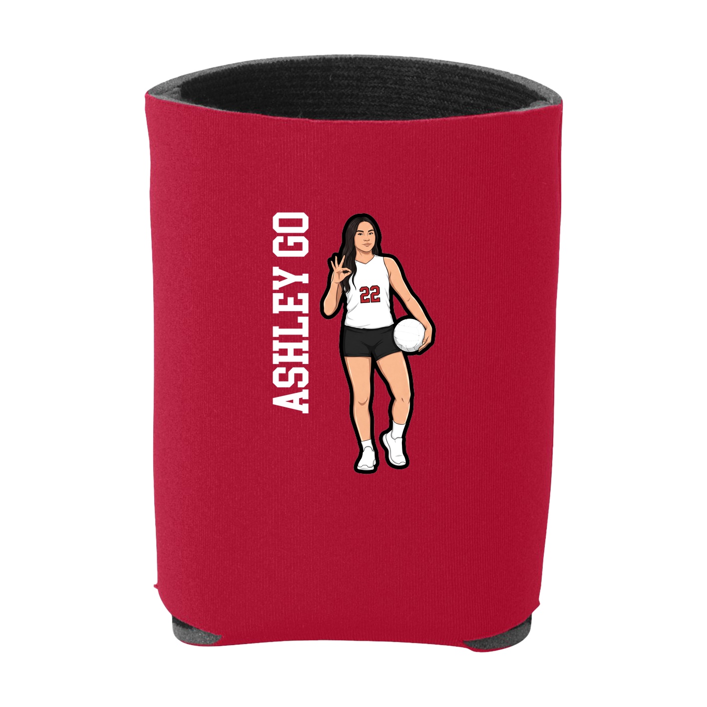 Can Holder — Name Vertical in Red