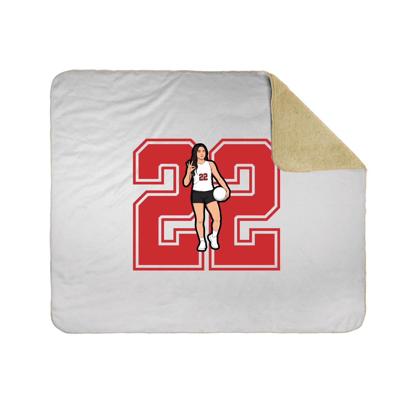 Throw Blanket — Number in White