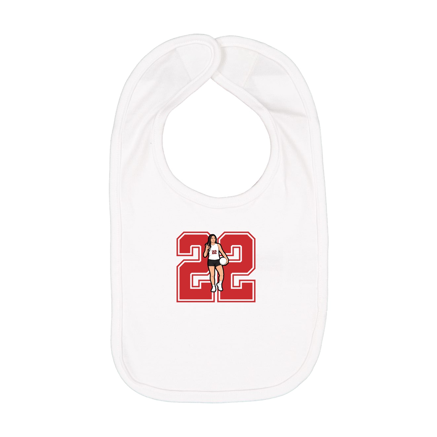 Infant Bib — Number in White