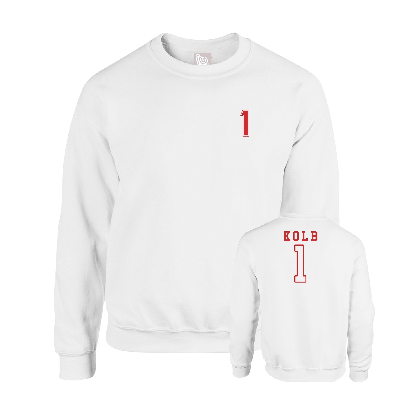 Fleece Crew — Chest Back in White