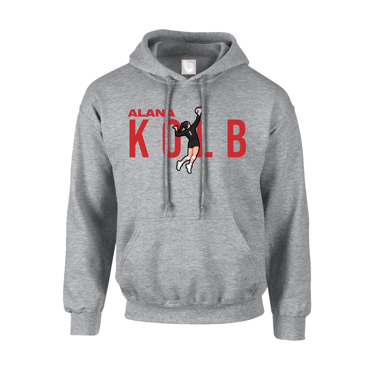 Youth Hoodie — Player Name in Grey