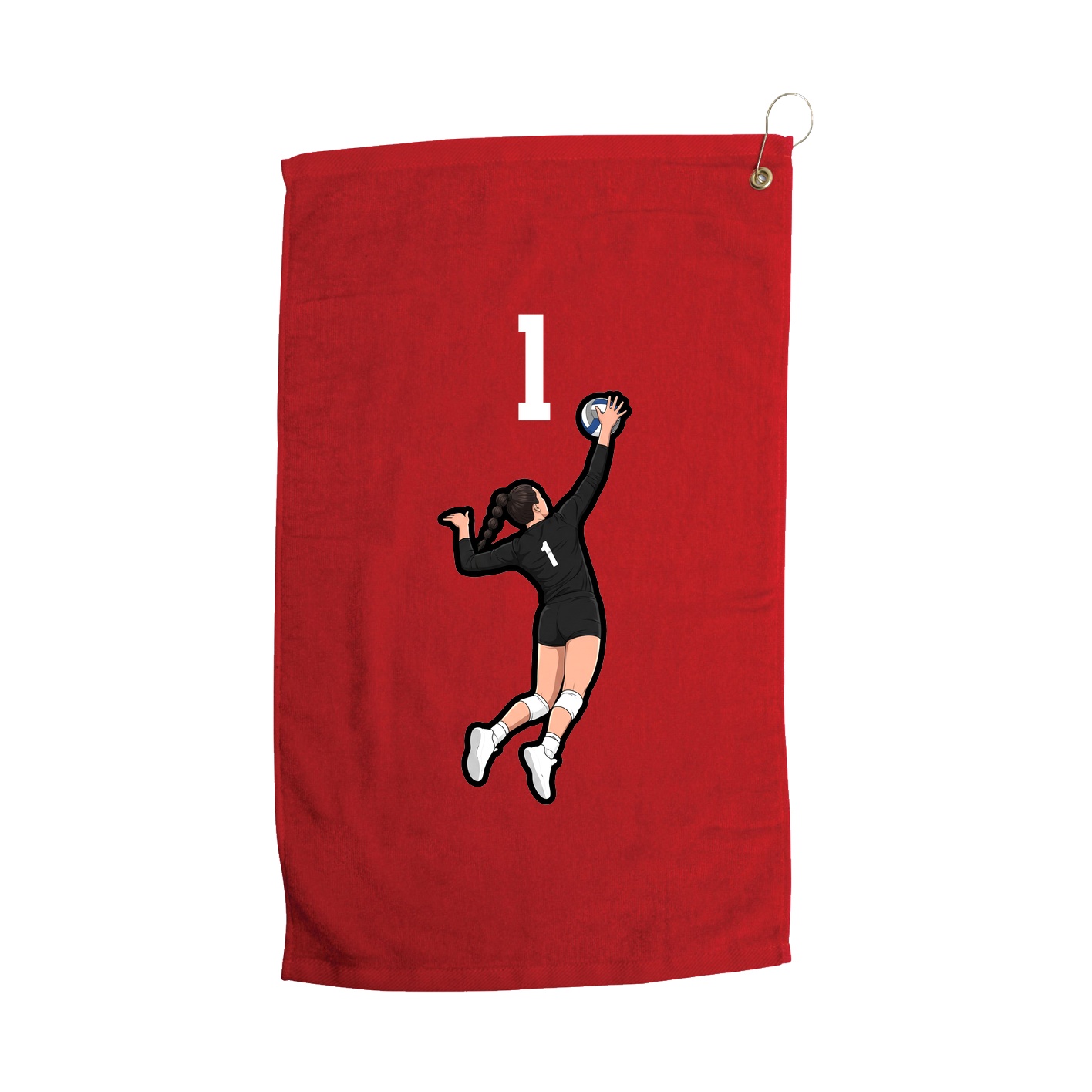 Golf Towel — Number Top in Red