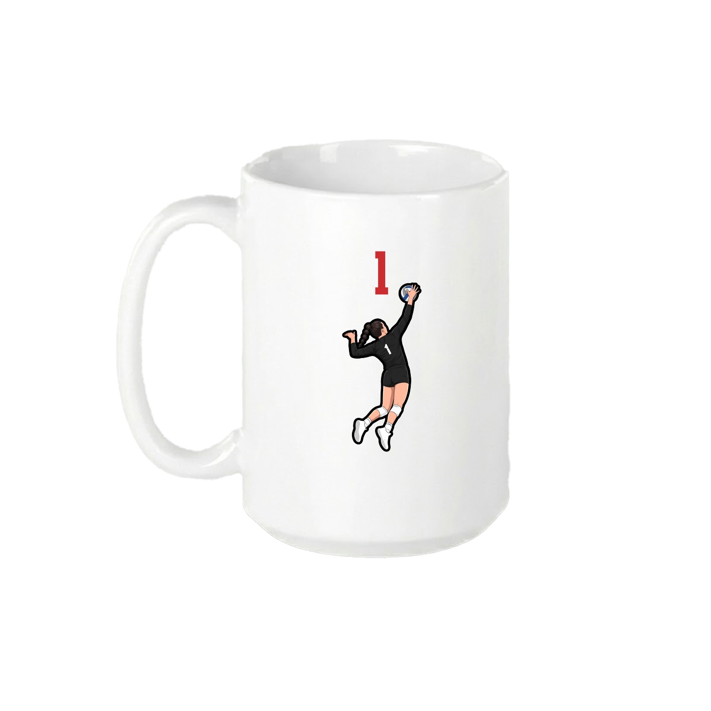 15oz Coffee Mug — Number Top in White