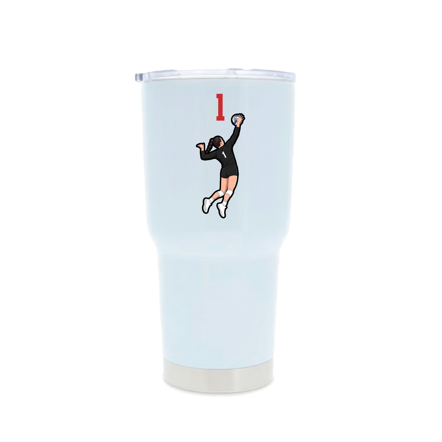 30oz Stainless Steel Tumbler — Number Top in White
