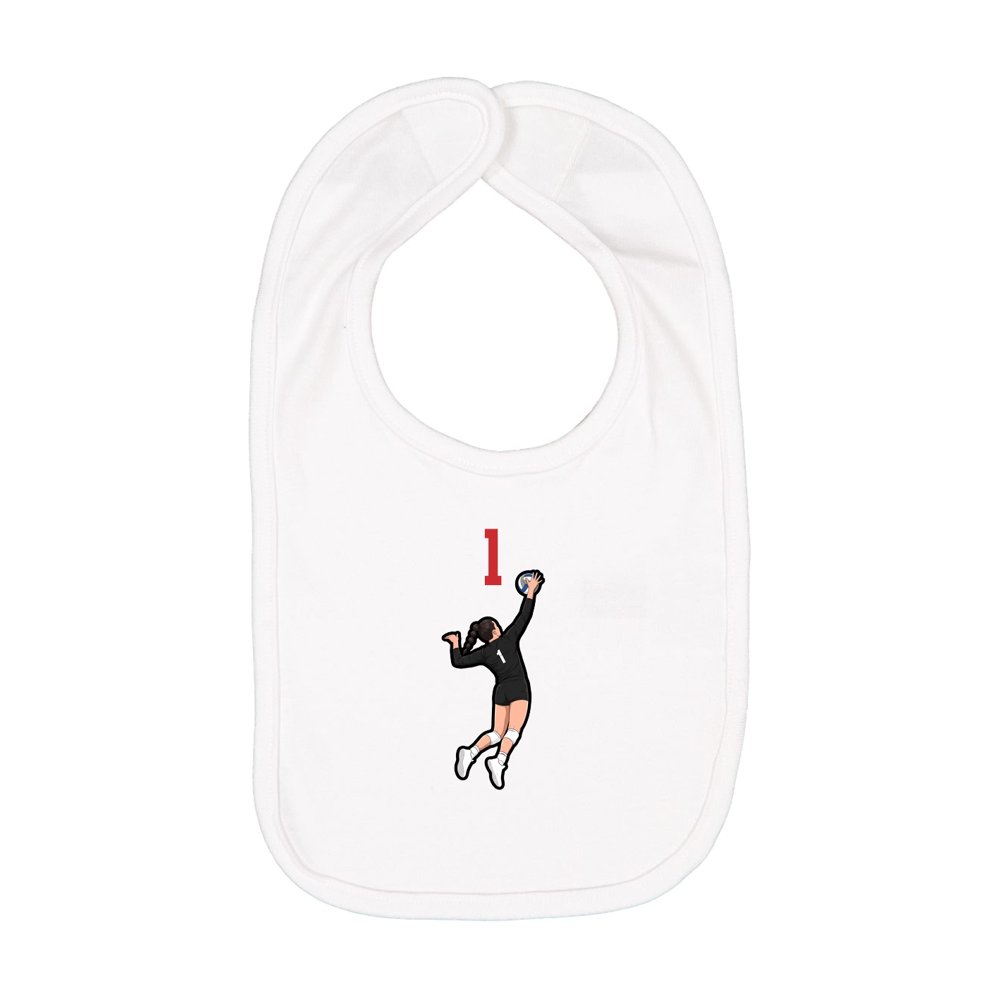 Infant Bib — Number Top in White