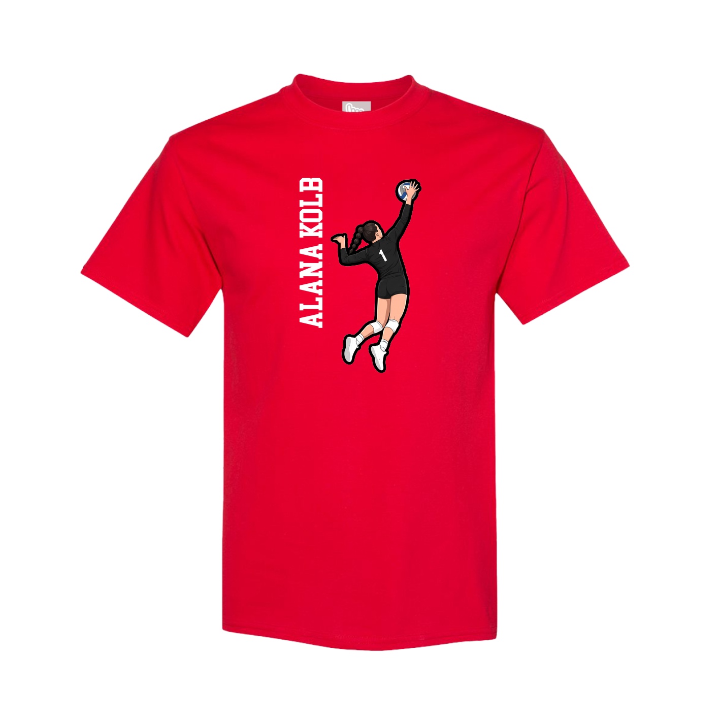 Tee — Name Vertical in Red