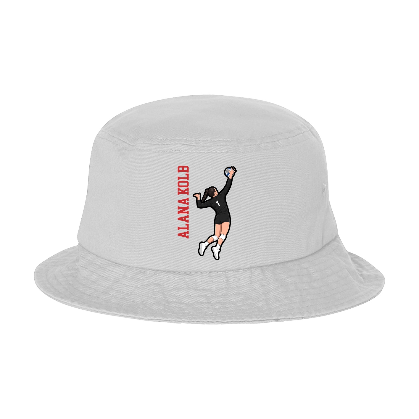 Bucket Cap — Name Vertical in White