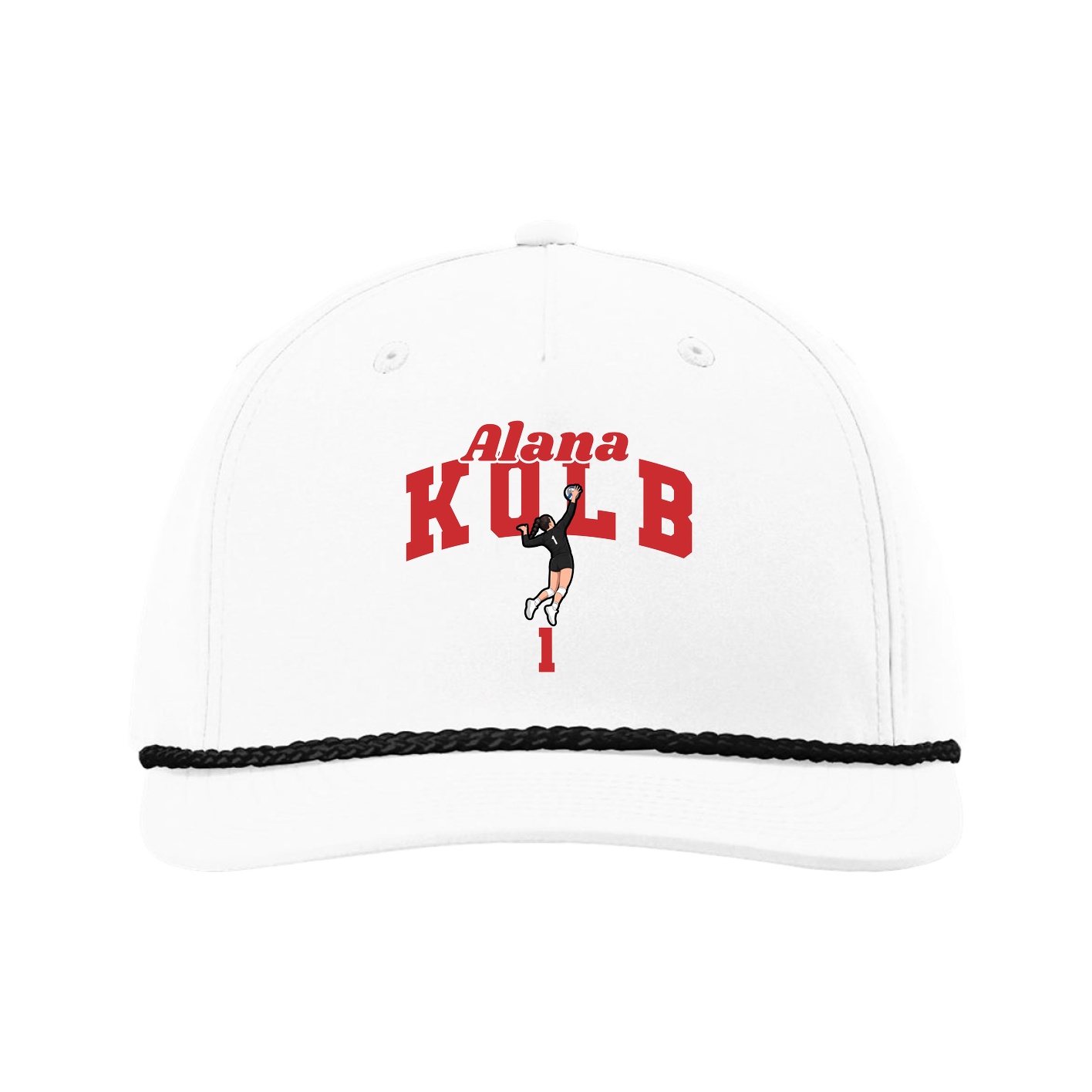 Five-Panel Classic Rope Cap — Signature Arch in White