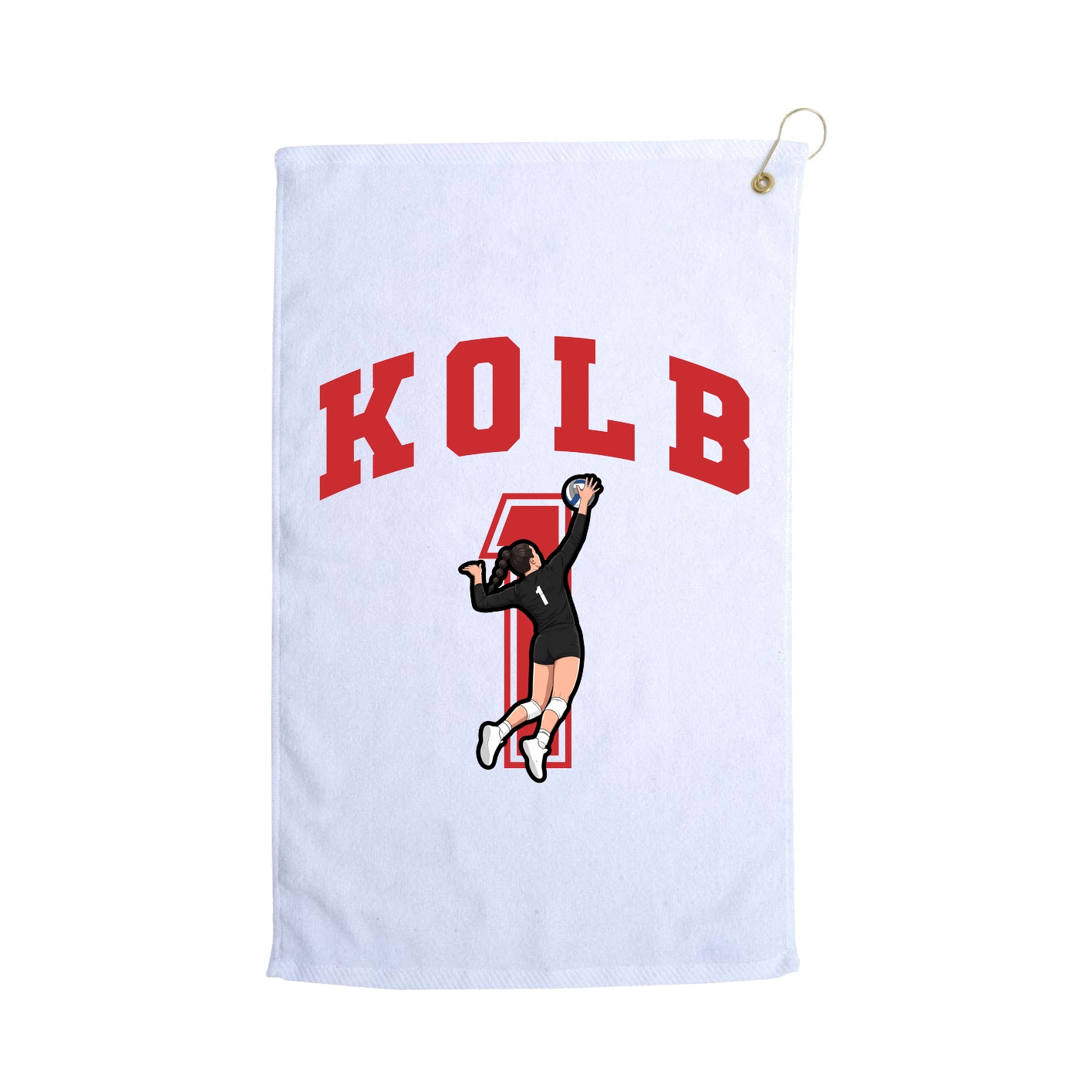 Golf Towel — Number in White