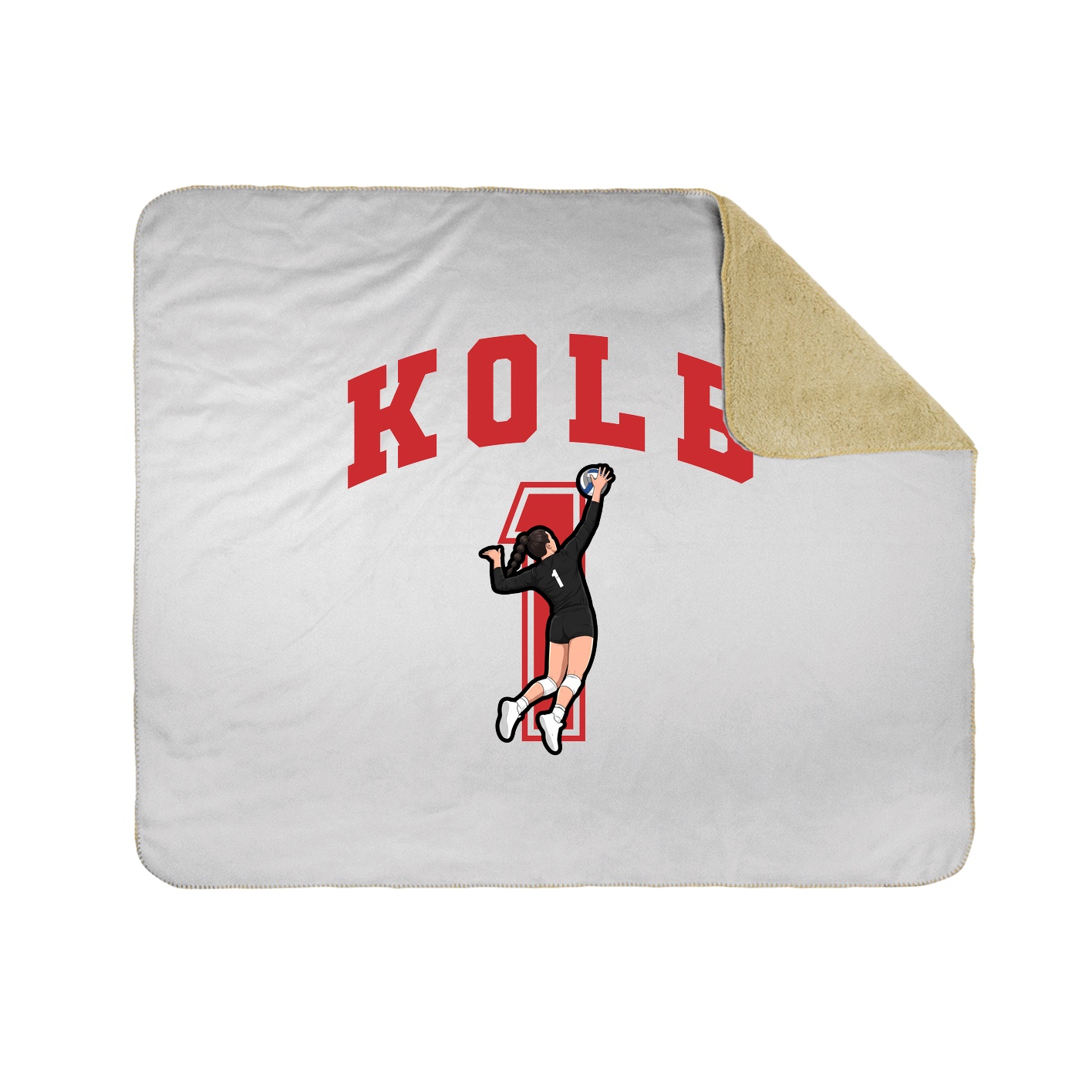 Throw Blanket — Number in White