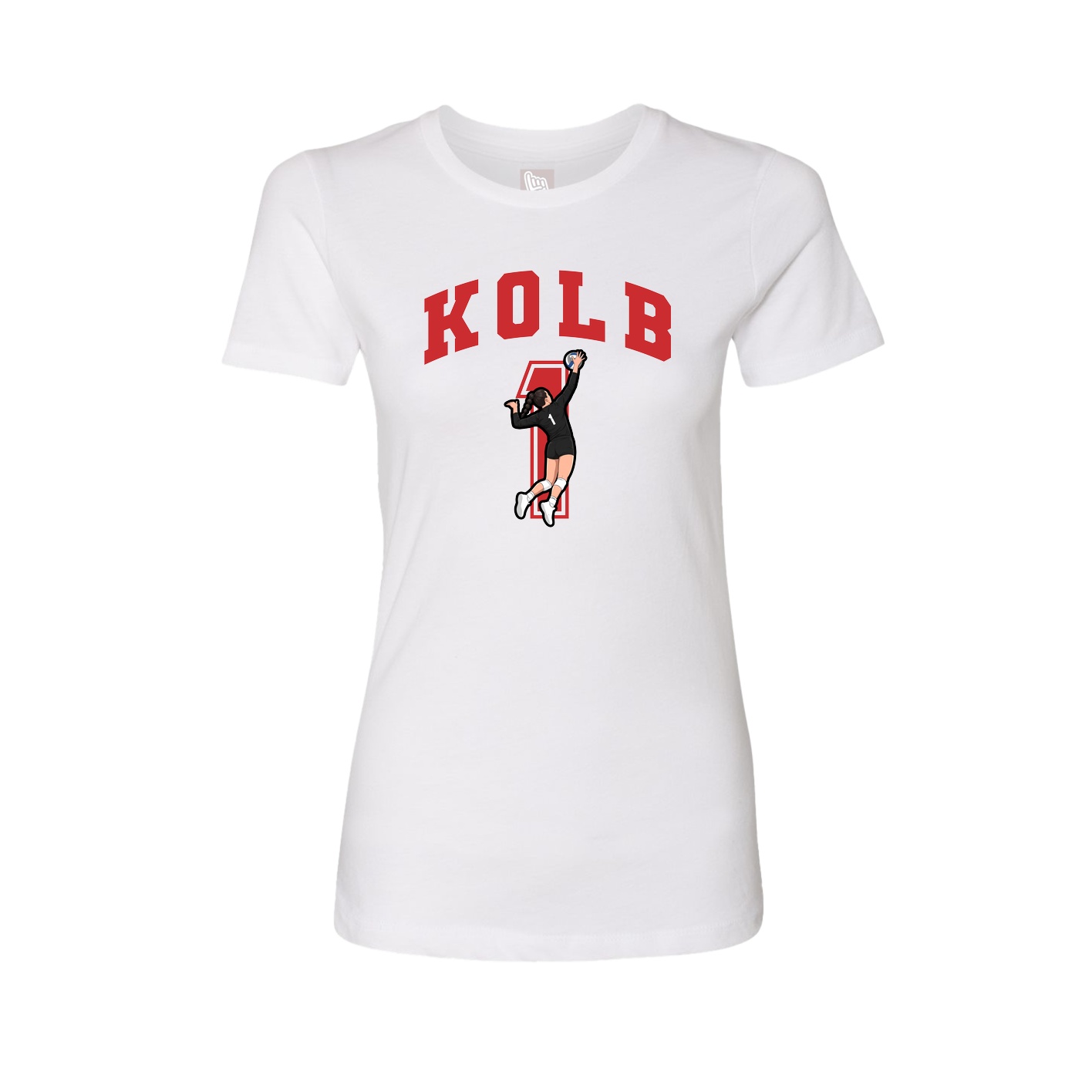Fitted Women's Tee — Number in White