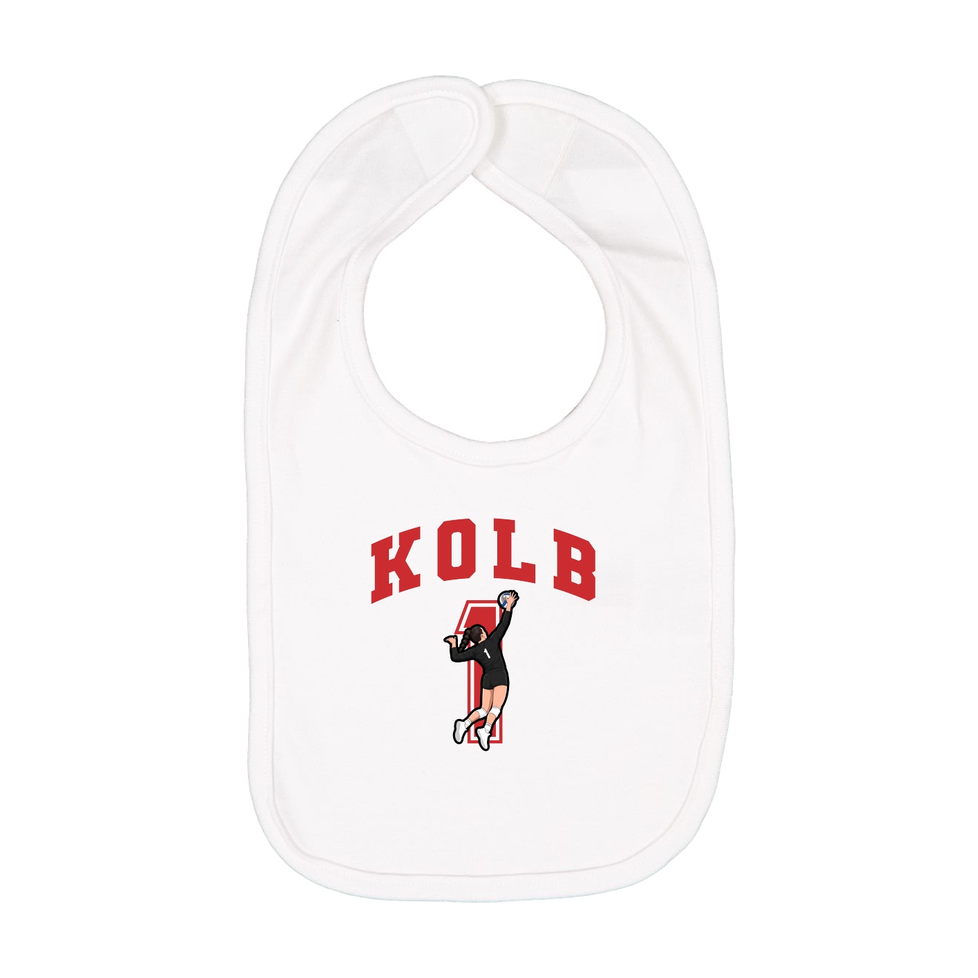 Infant Bib — Number in White