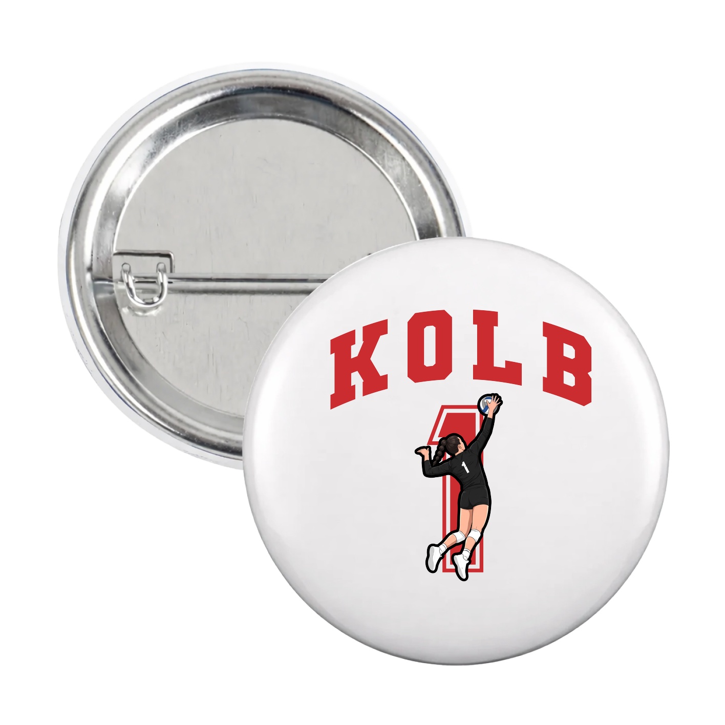 Game Day Button — Number in White