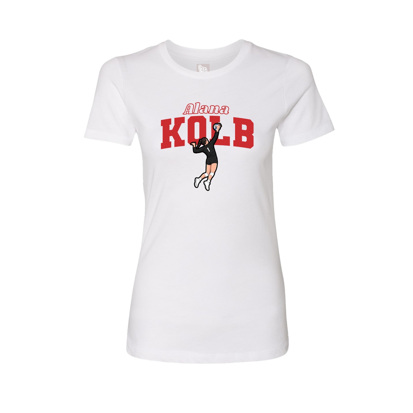 Fitted Women's Tee — Name Arch in White