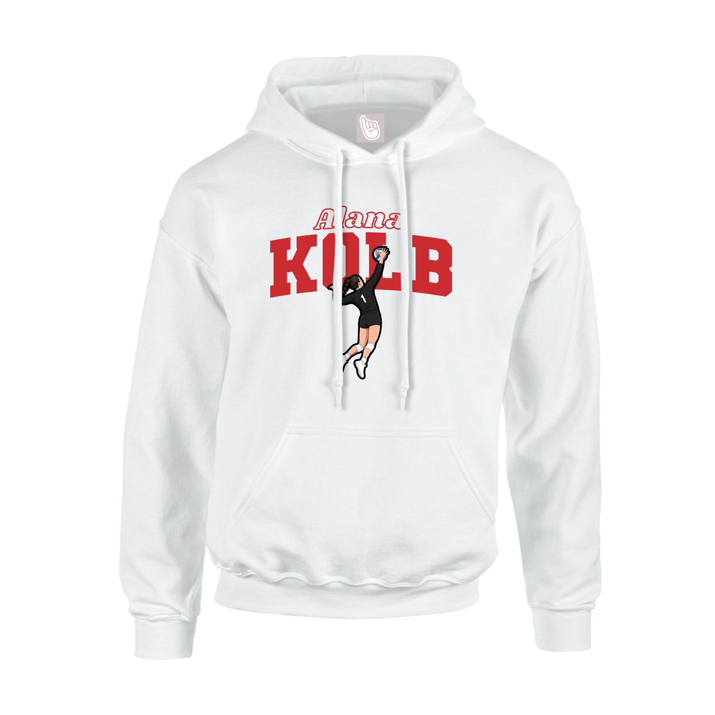 Youth Hoodie — Name Arch in White