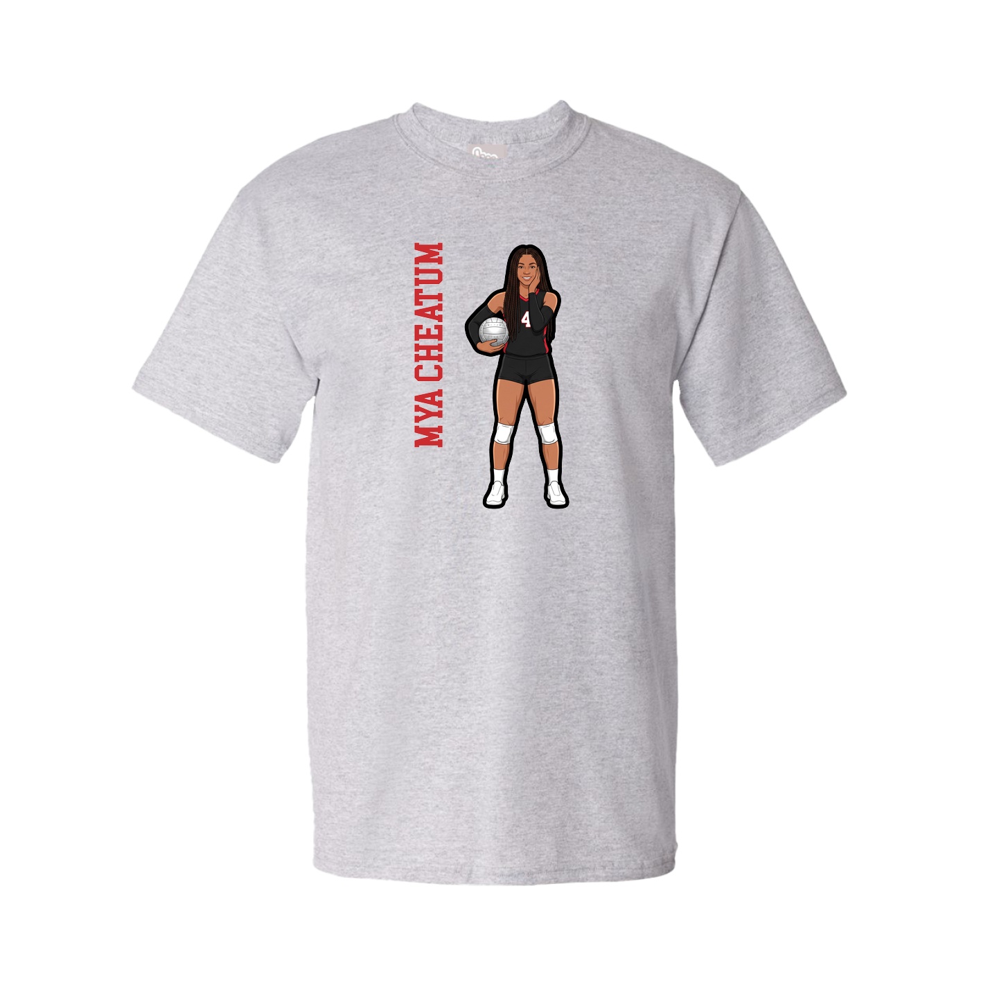 Youth Tee — Name Vertical in Grey