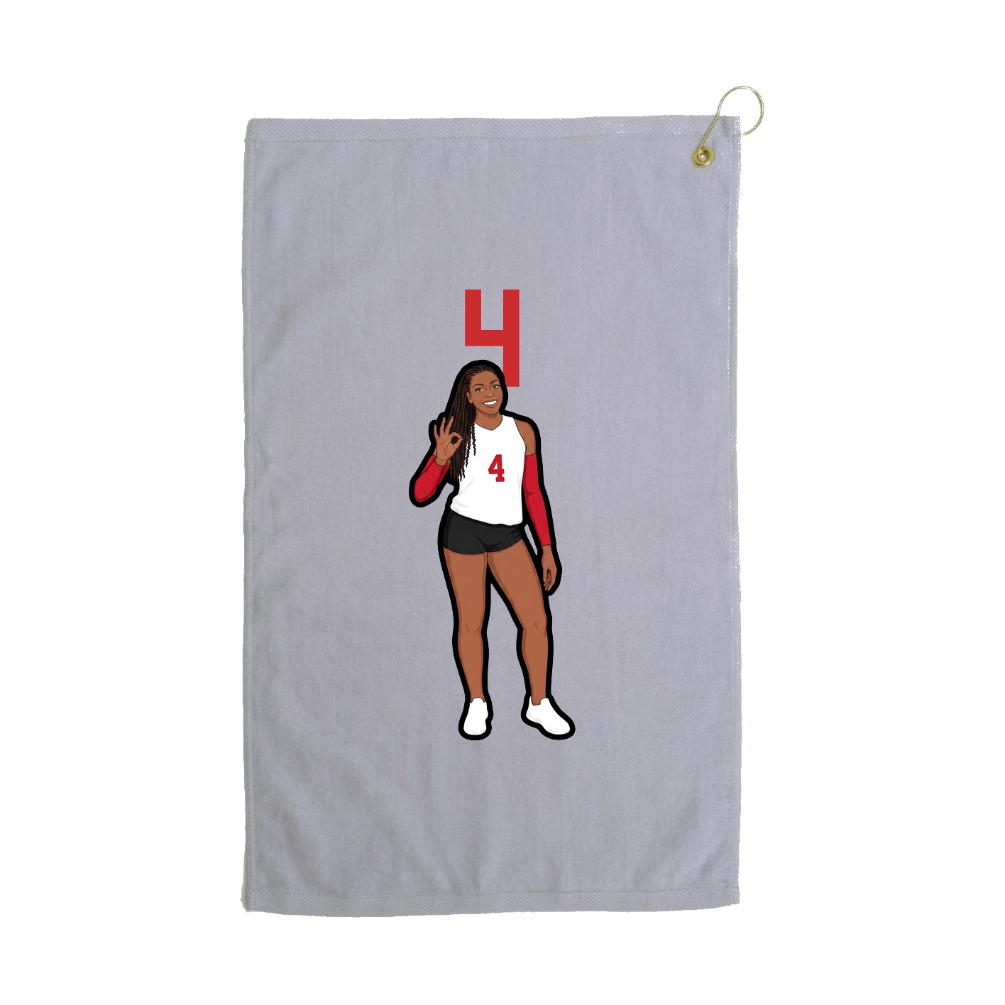 Golf Towel — Number Top in Grey