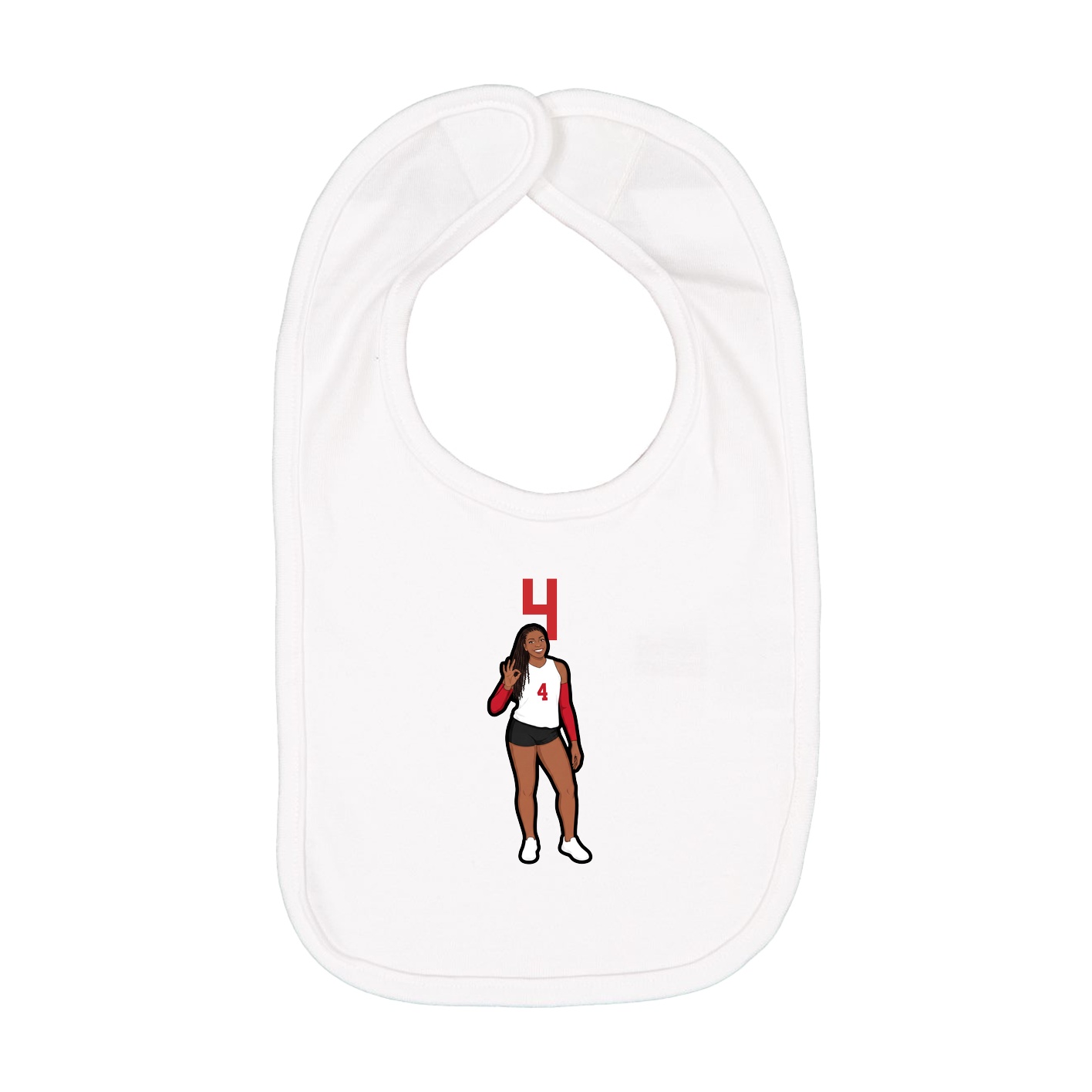 Infant Bib — Number Top in White
