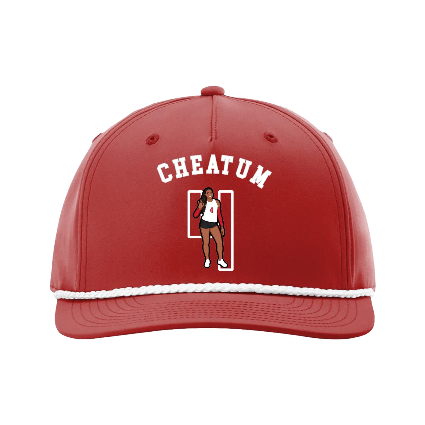 Five-Panel Classic Rope Cap — Shirsey Arch in Red