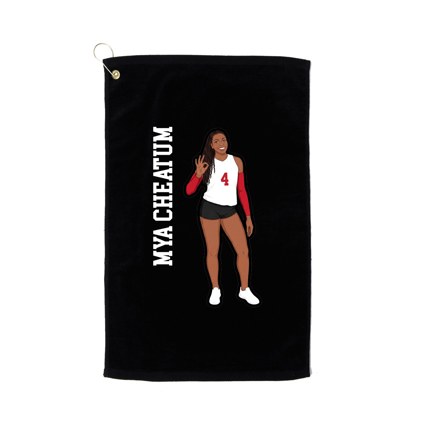 Golf Towel — Name Vertical in Black