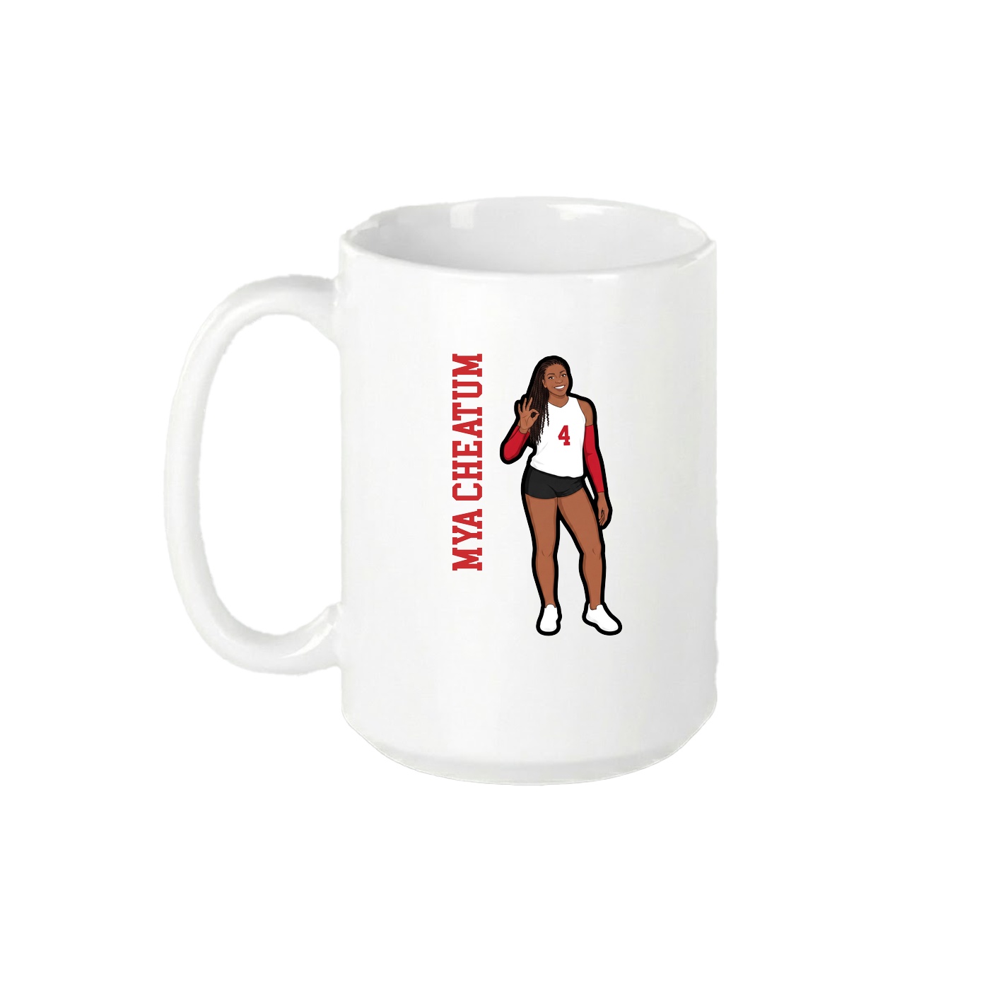 15oz Coffee Mug — Name Vertical in White