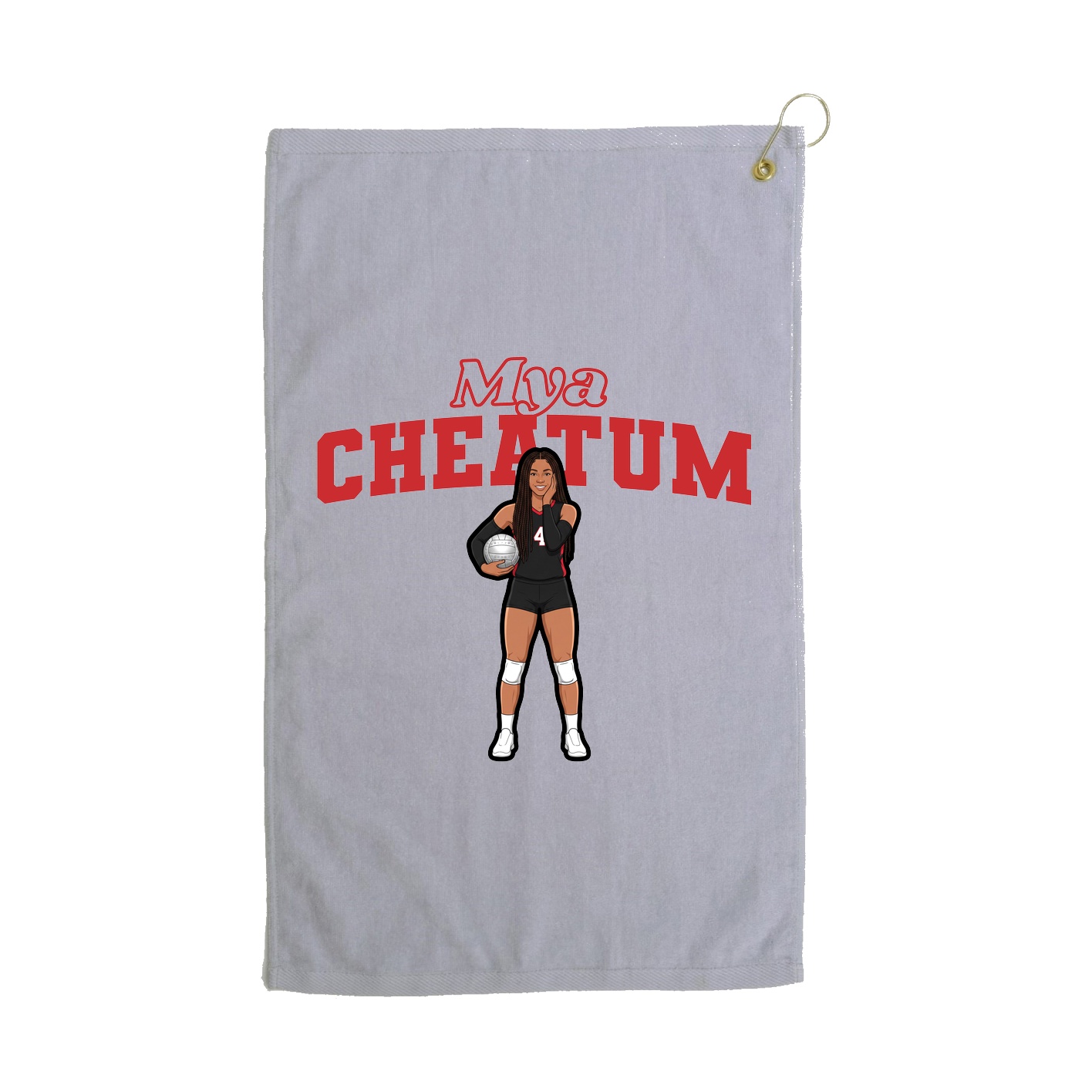 Golf Towel — Name Arch in Grey