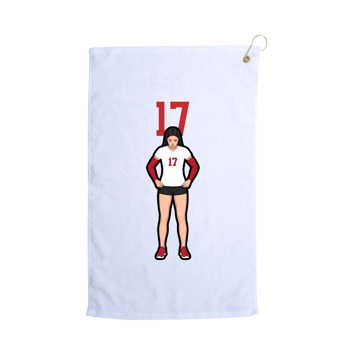 Golf Towel — Number Top in White