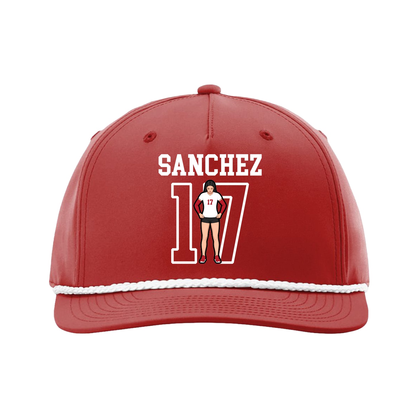 Five-Panel Classic Rope Cap — Shirsey in Red