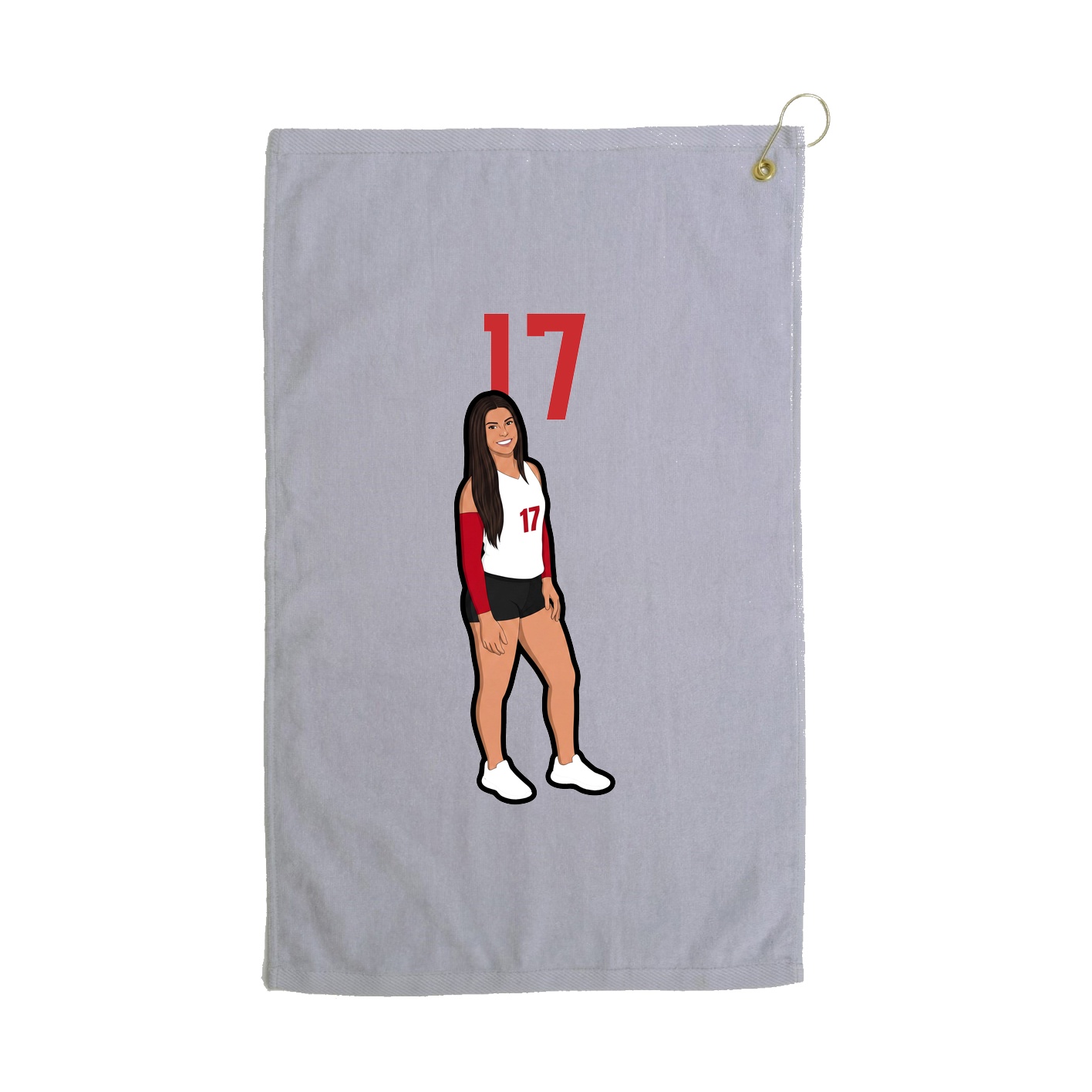 Golf Towel — Number Top in Grey