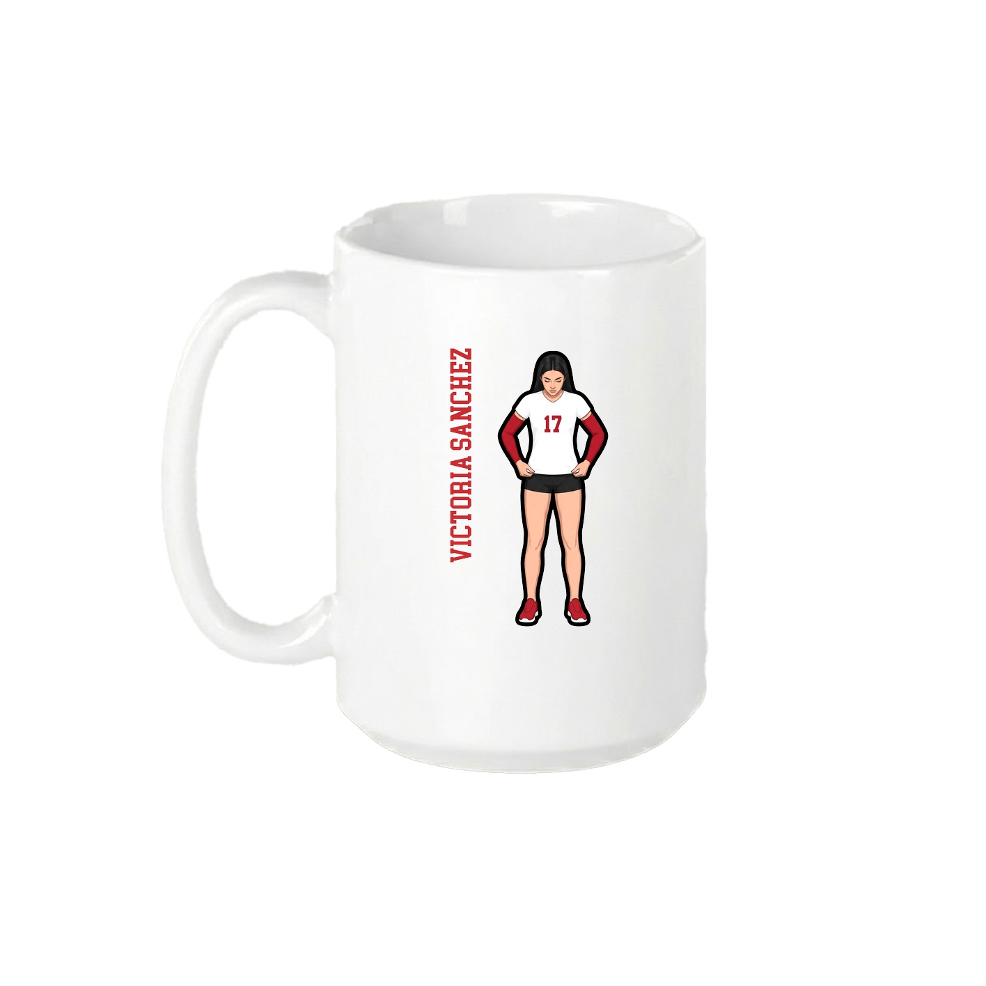 15oz Coffee Mug — Name Vertical in White