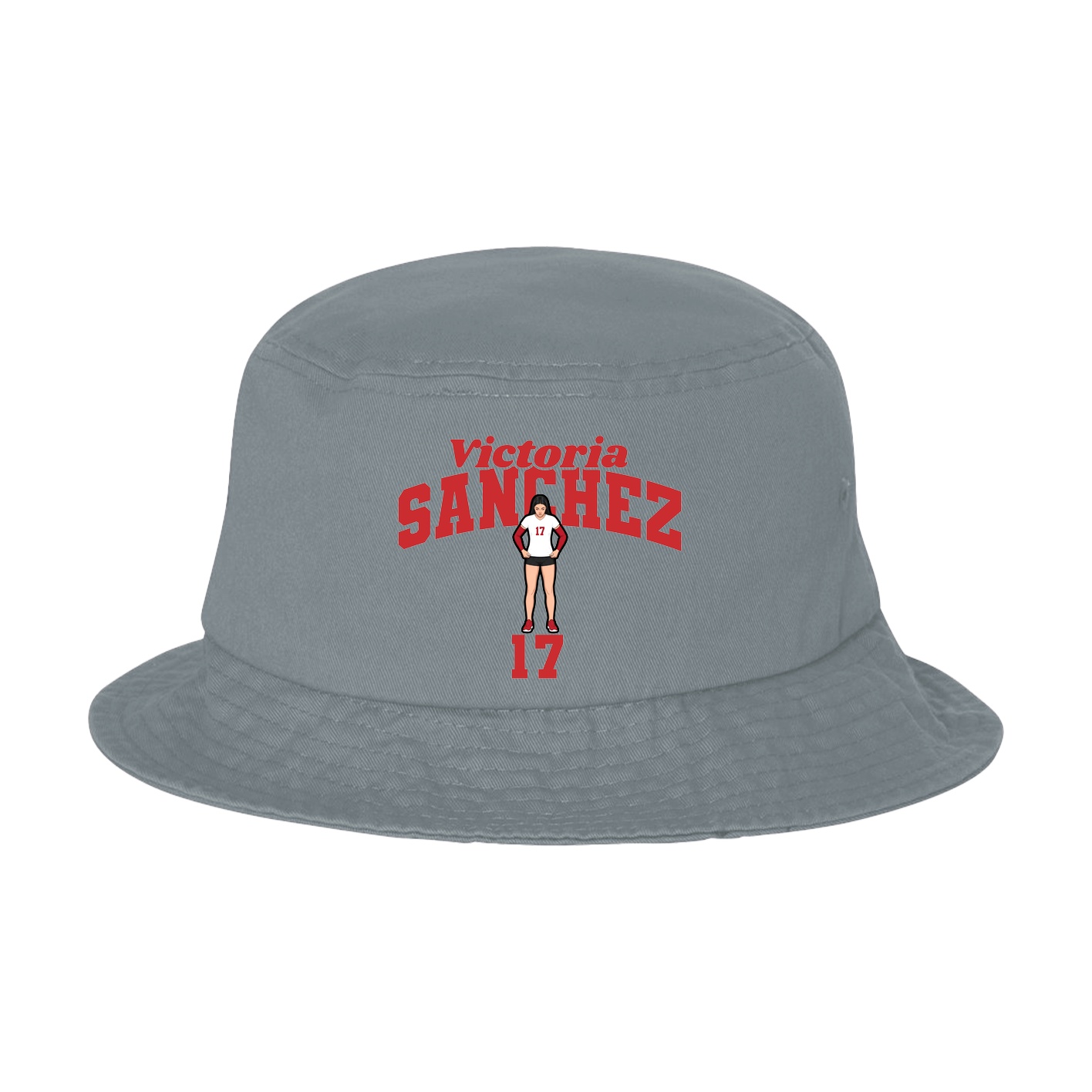 Bucket Cap — Signature Arch in Grey