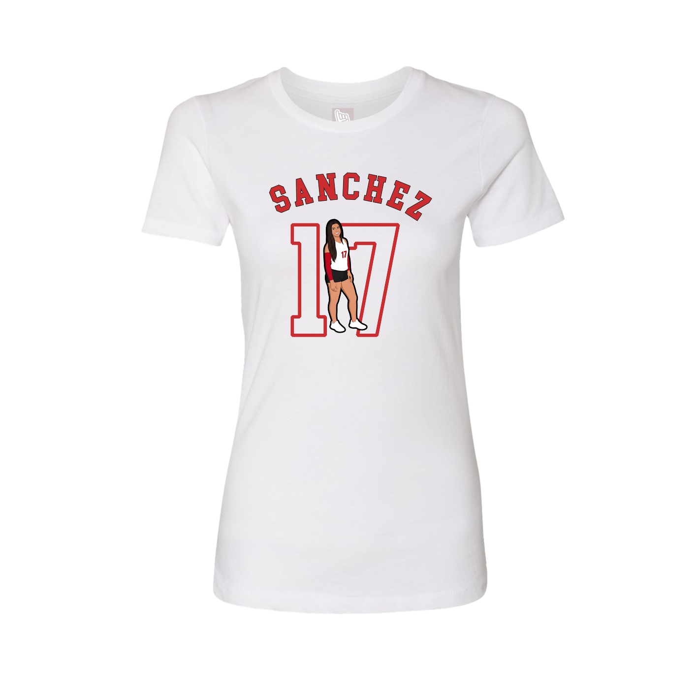 Fitted Women's Tee — Shirsey Arch in White